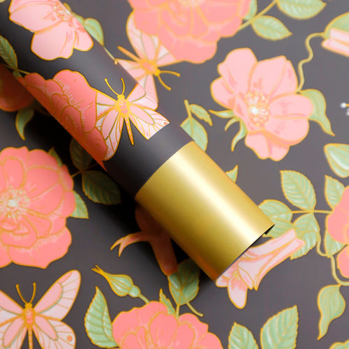 Papel Coreano Floral Gold