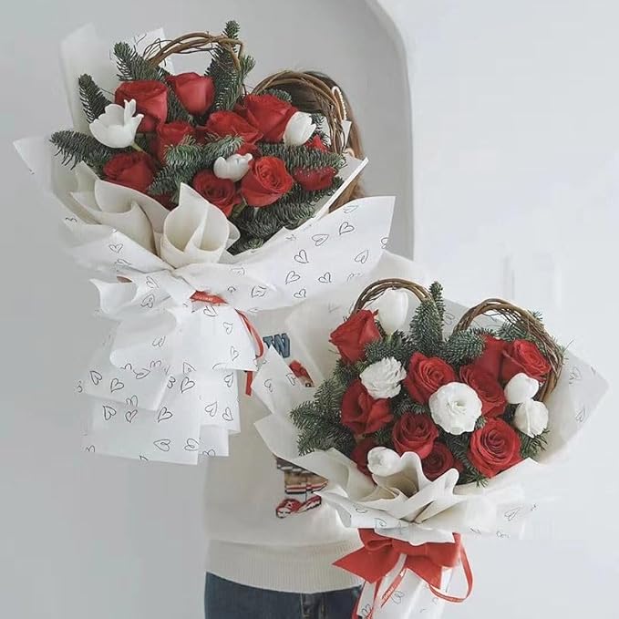 Papel Coreano Corazones Dibujados
