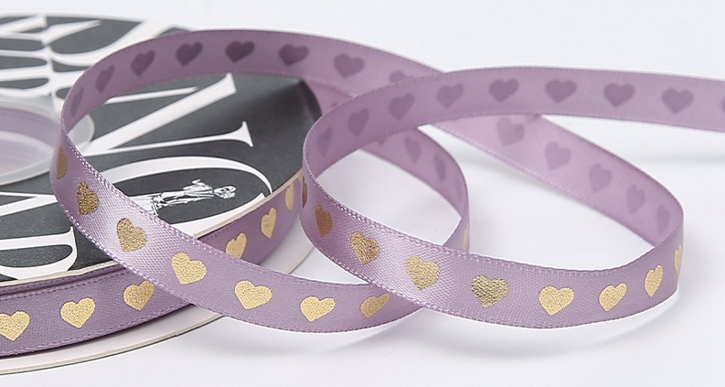 Cinta Estampado Corazon Dorado