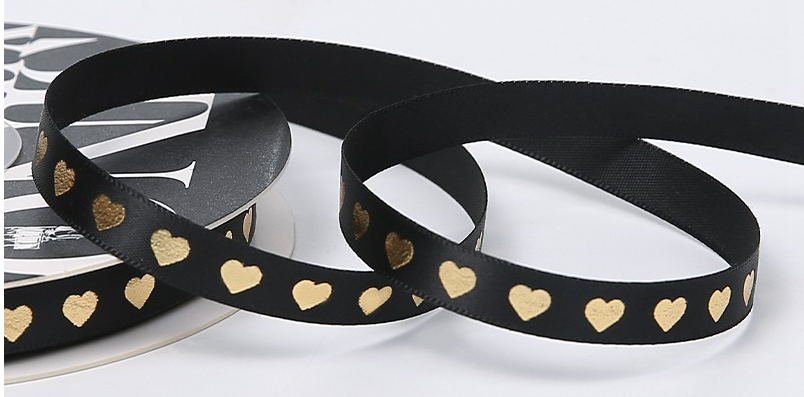 Cinta Estampado Corazon Dorado