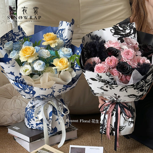 Papel coreano estampado floral