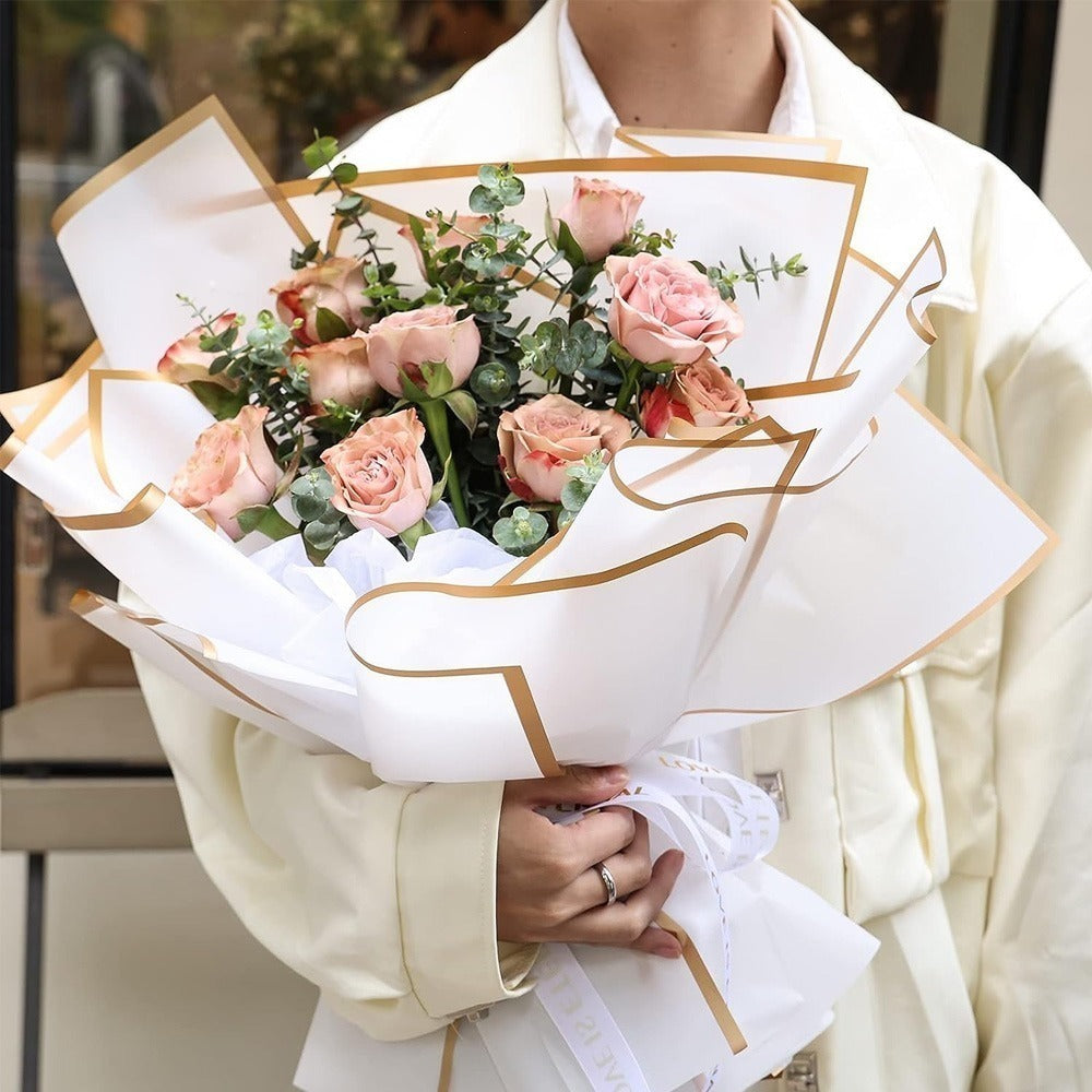 Papel Coreano Traslucido Borde Dorado