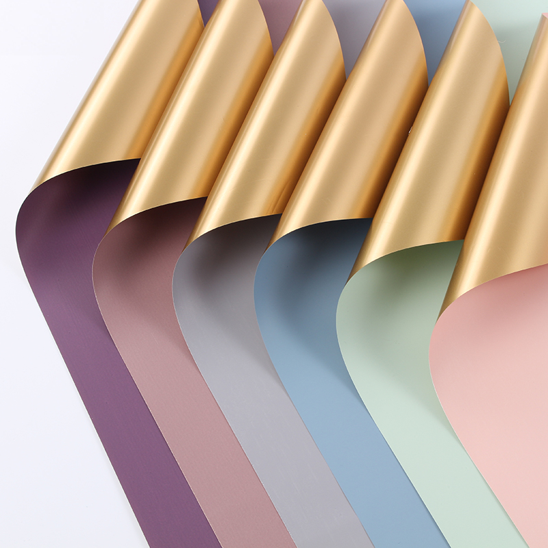 Papel Coreano Solido Doble Faz Color/Dorado