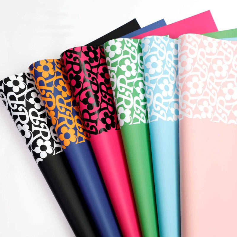 Papel Coreano Borde Estampado Flores