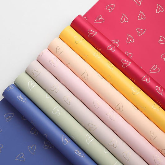 Papel Coreano Corazones Dibujados