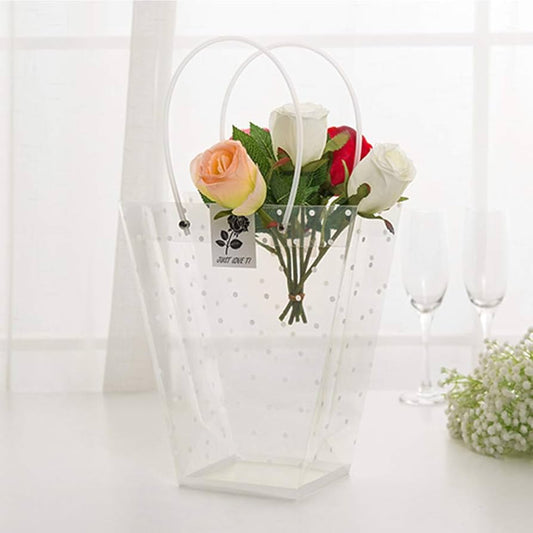 Bolsa Transparente Puntos Blancos