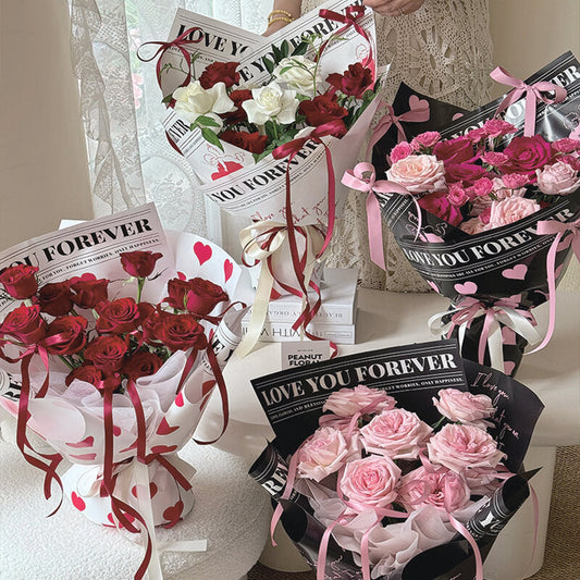 Papel Coreano Estampado Corazones/Letras