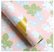 PAPEL COREANO ESTAMPADO FLORAL-DORADO