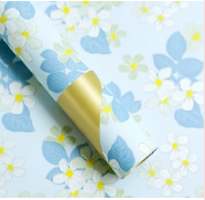 PAPEL COREANO ESTAMPADO FLORAL-DORADO