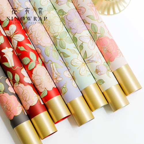 Papel Coreano Floral Gold